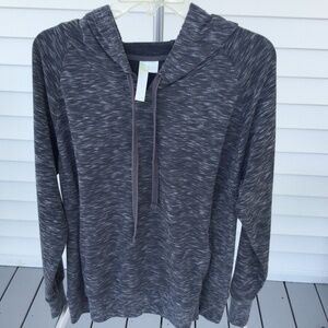 Green Tea Gray Pullover with Hoodie, Size XL, Light Weight